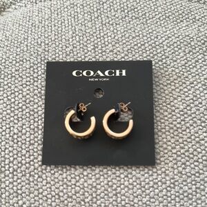 Coach Rose Gold Classic Hoop Earrings